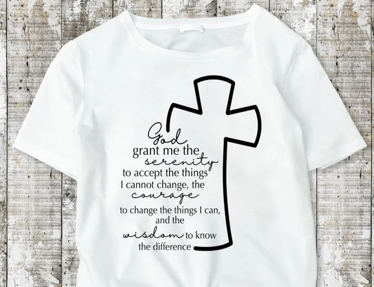 SERENITY PRAYER WITH CROSS