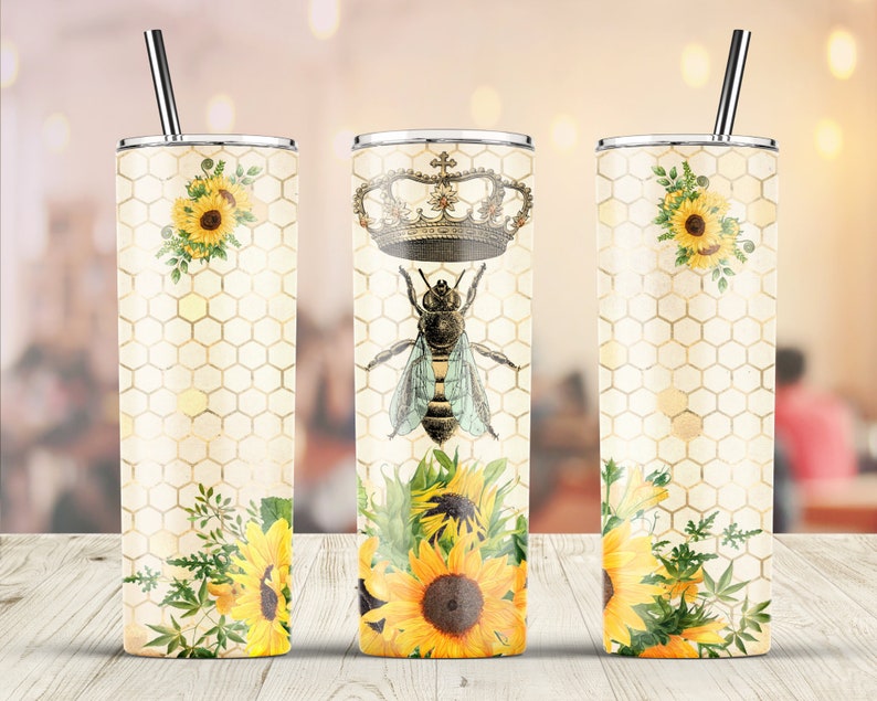 Queen Bee and Sunflower Tumbler