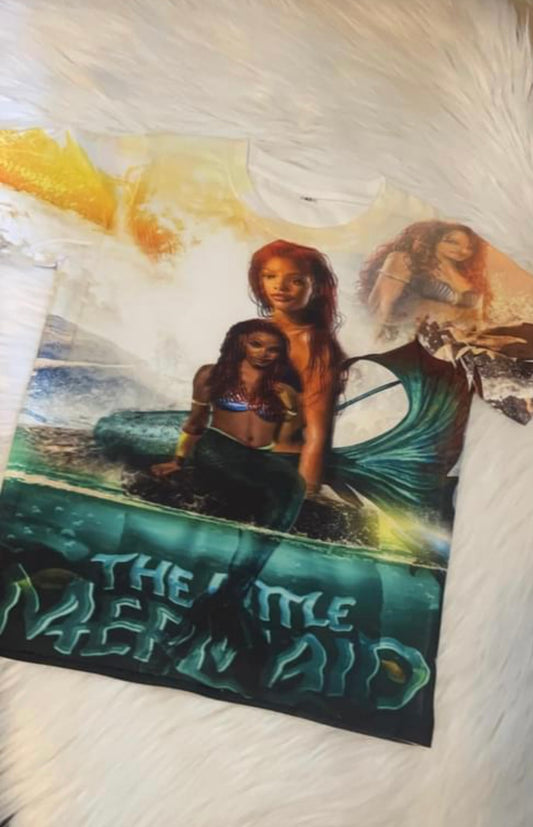 All over little Mermaid Custom Shirt